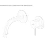 Wall-mounted washbasin tap made of stainless steel Opatow