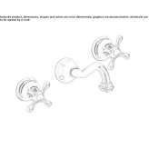 3-hole wall-mounted washbasin tap without stopper Brunete