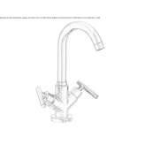 1-hole countertop washbasin tap with adjustable spout Icard