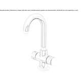 Countertop washbasin tap with 1 hole Akaa
