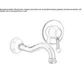 Two-hole, single-lever, wall-mounted washbasin faucet Fogliano