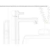 Single-lever countertop washbasin tap made of stainless steel Topile