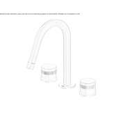 3-hole countertop washbasin tap made of stainless steel Zuneda