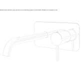 Wall-mounted washbasin tap with plate Corfu