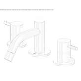 3-hole countertop washbasin tap made of stainless steel Opatow