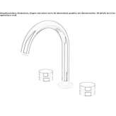 3-hole countertop washbasin tap with adjustable spout Akaa