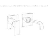 Two-hole, single-lever, wall-mounted washbasin faucet Sarandi