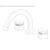 3-hole countertop washbasin tap made of stainless steel Zuneda