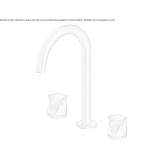 Countertop washbasin tap made of stainless steel with single rosettes Sestino