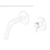 2-hole wall-mounted washbasin tap in stainless steel Zuneda