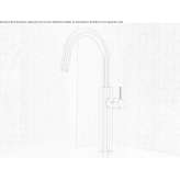 Countertop washbasin tap made of stainless steel with aerator Dornava