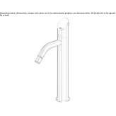 Single-lever countertop washbasin tap made of stainless steel Tobosi