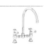 Two-hole countertop washbasin tap with adjustable spout Slavnoye