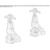 2-hole washbasin tap with single rosettes Palatka