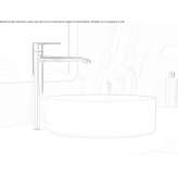 Countertop single-lever washbasin tap, brass, without waste Mykanow