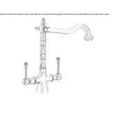 1-hole countertop washbasin tap with adjustable spout Fismes