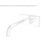 Brass wall-mounted washbasin tap with plate Brainerd
