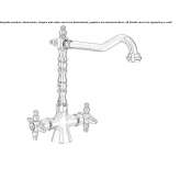 1-hole countertop washbasin tap with adjustable spout Oronsko
