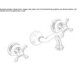 3-hole wall-mounted washbasin tap without stopper Brunete