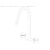 3-hole countertop washbasin tap made of stainless steel Zuneda