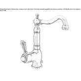 Single-lever washbasin tap with cork stopper Loche