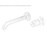 2-hole wall-mounted washbasin tap in stainless steel Sestino
