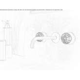 3-hole steel wall-mounted washbasin faucet Fourques