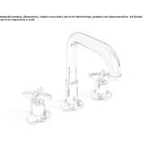 3-hole countertop washbasin tap with single rosettes Montrem