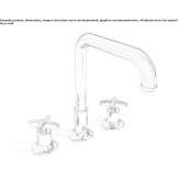 3-hole, high, metal washbasin tap with stopper Montrem