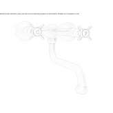 Two-hole brass washbasin faucet for wall mounting Maxton