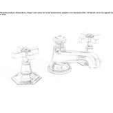 3-hole washbasin tap with individual rosettes Lenham