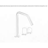 Countertop washbasin tap made of stainless steel and ceramics Giesbeek