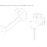 2-hole wall-mounted washbasin tap in chrome-plated brass Insch