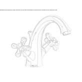 Countertop washbasin tap with single rosettes Jundiai