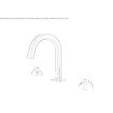 3-hole countertop washbasin tap in chrome-plated brass Onalaska