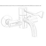Hydroprogressive wall-mounted washbasin faucet Sasaima