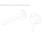 2-hole wall-mounted washbasin tap in chrome-plated brass Hyzne