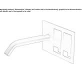 Stainless steel wall-mounted washbasin tap with plate Labunie