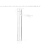 Single-lever countertop washbasin tap made of stainless steel Damuels