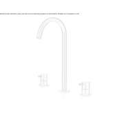 3-hole countertop washbasin tap made of stainless steel Vlasivka