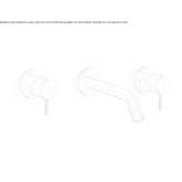 Stainless steel wall-mounted washbasin tap with single rosettes Vlasivka
