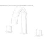 3-hole countertop washbasin tap in chrome-plated brass Naranjos