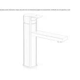 Single-lever countertop washbasin tap made of stainless steel Damuels
