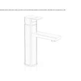 Single-lever countertop washbasin tap made of stainless steel Damuels