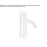 Single-lever countertop washbasin tap made of stainless steel Labunie