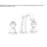 3-otworowa mosiężna bateria umywalkowa z kryształami Swarovski® Mlini