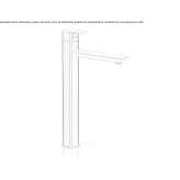 Single-lever countertop washbasin tap made of stainless steel Damuels