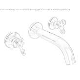 3-hole brass basin faucet for wall mounting Swidnica