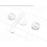 3-hole countertop washbasin tap with single rosettes Sinigo