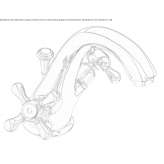 1-hole, brass countertop washbasin faucet Sarinena